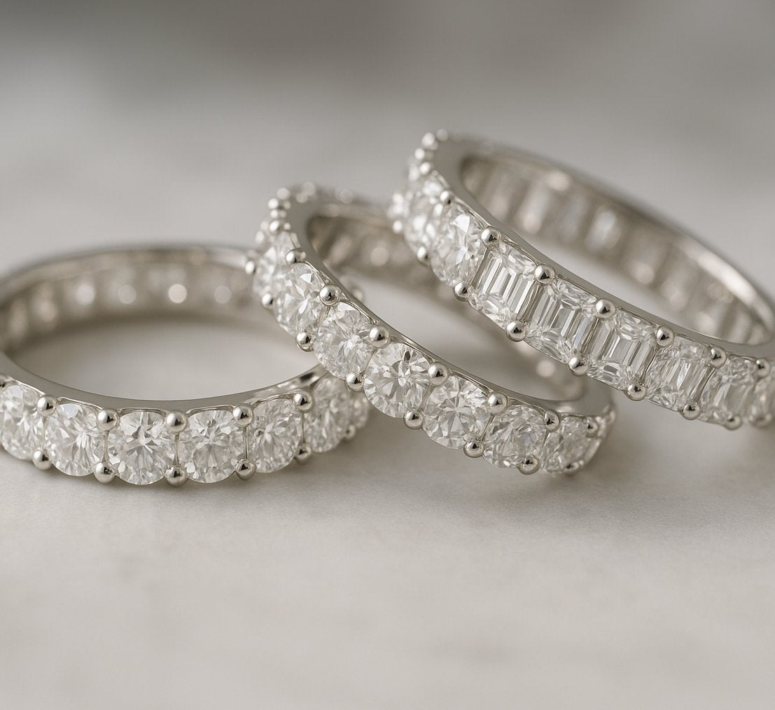 diamond eternity ring set in 14k gold