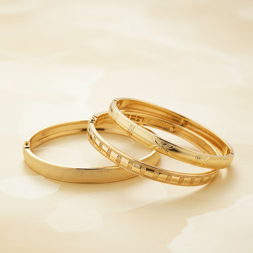 yellow gold two tone classic bangle bracelet