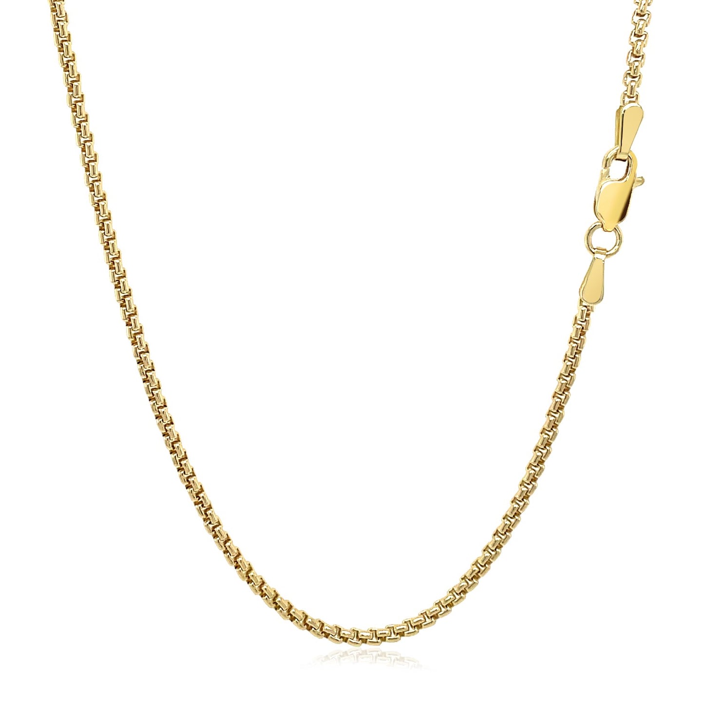 14k gold box link chain lobster clasp