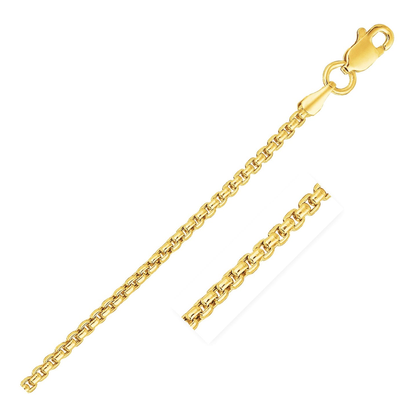 solid 14k yellow gold box link chain necklace