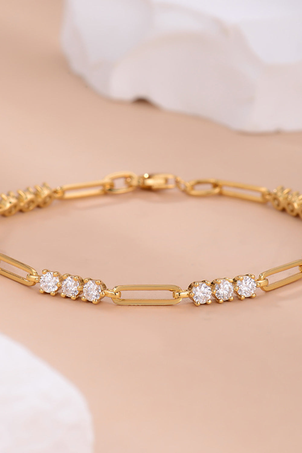 18k gold plated 1.8 carat diamond alternative sterling silver moissanite bracelet