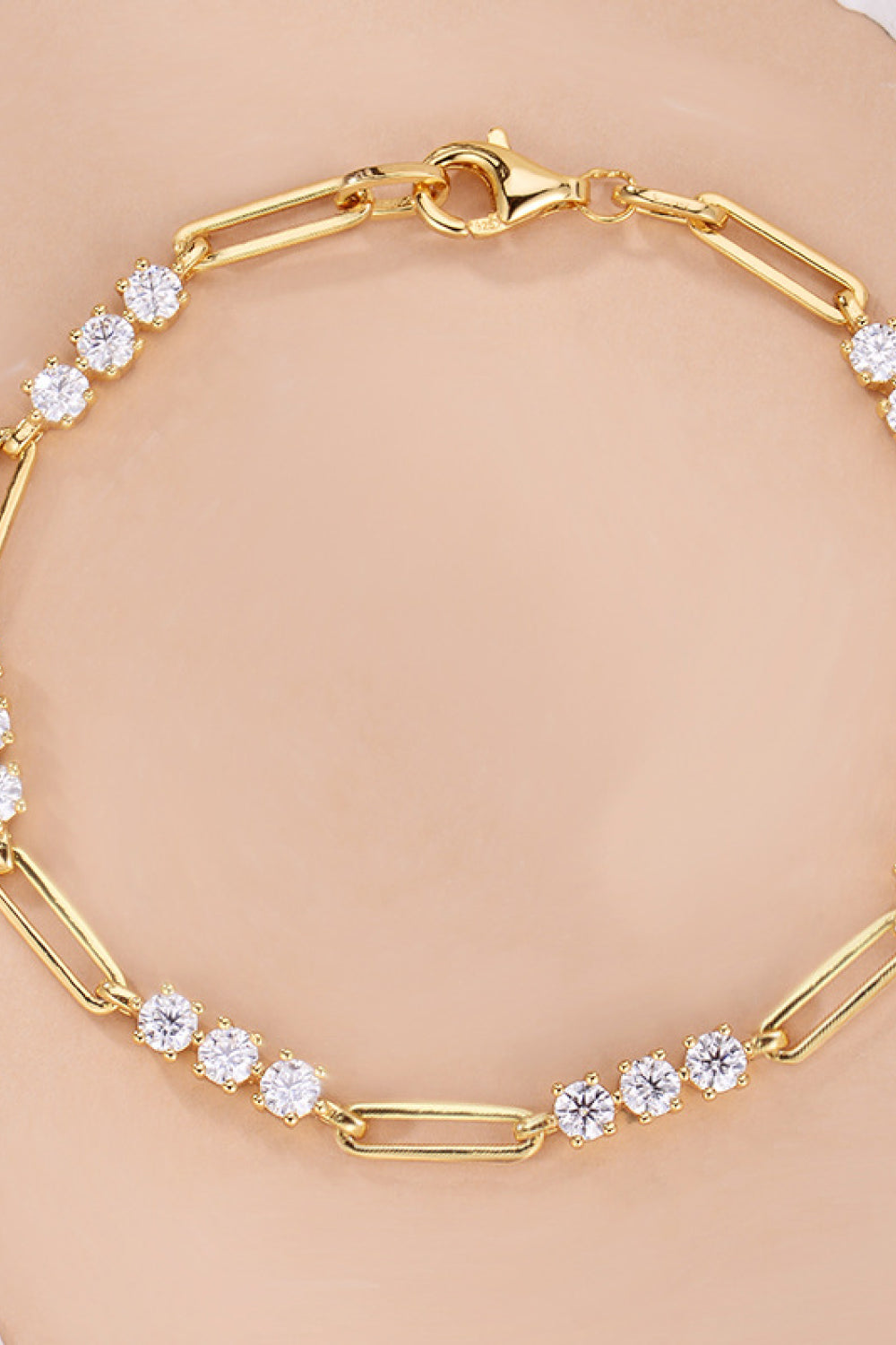 18k gold plated 1.8 carat moissanite women's bracelet