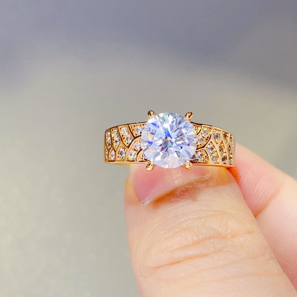 18k gold plated sterling silver 1.5 carat diamond alternative ring