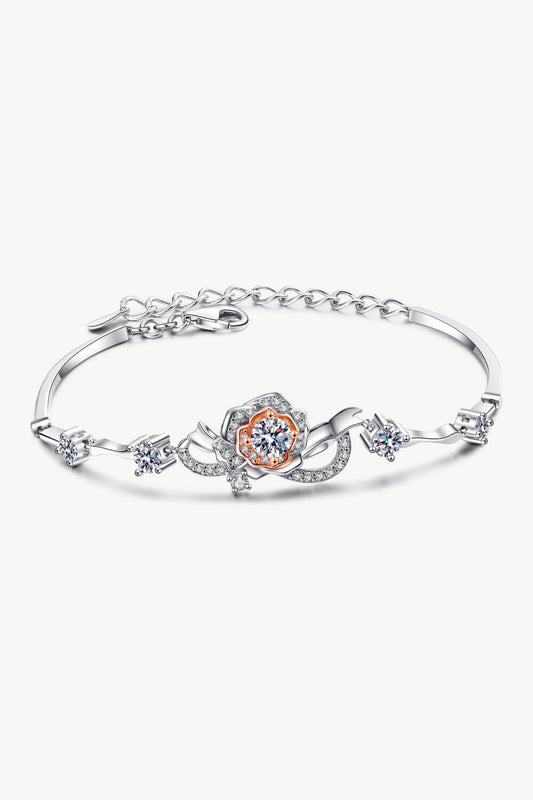 Silver Flowering 1.4 Carat Moissanite Bracelet