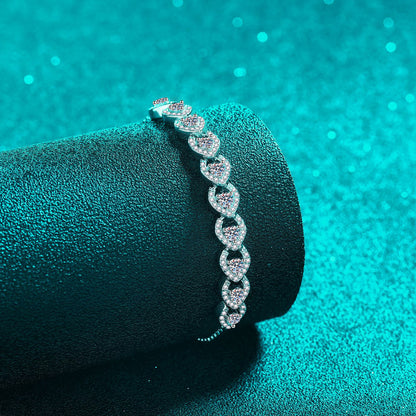 Luna Radiant 1 Carat Moissanite Sterling Silver Bracelet