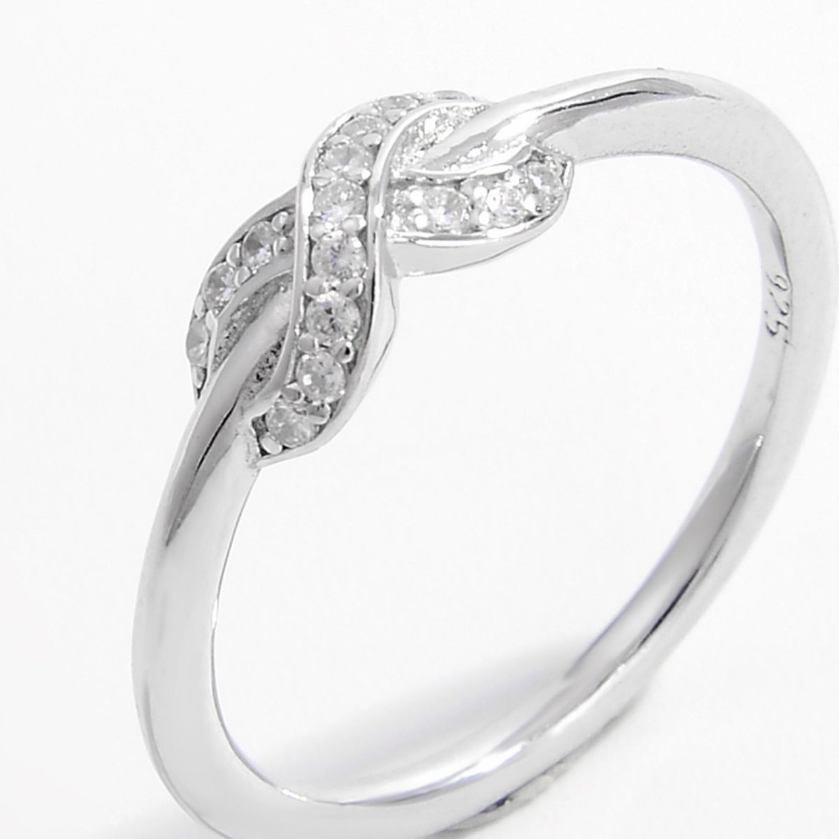 Silver Zircon Infinity Ring