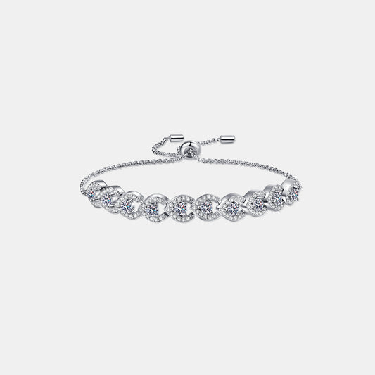 Luna Radiant 1 Carat Moissanite Sterling Silver Bracelet