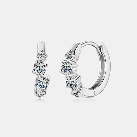 Silver and Gold Plated Moissanite Huggie Earrings