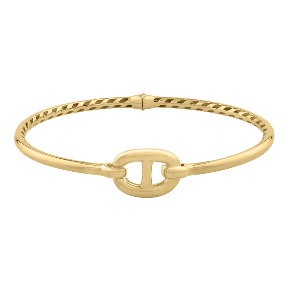 Single Mariner Link Bangle in 14K Yellow Gold (12.00 mm)