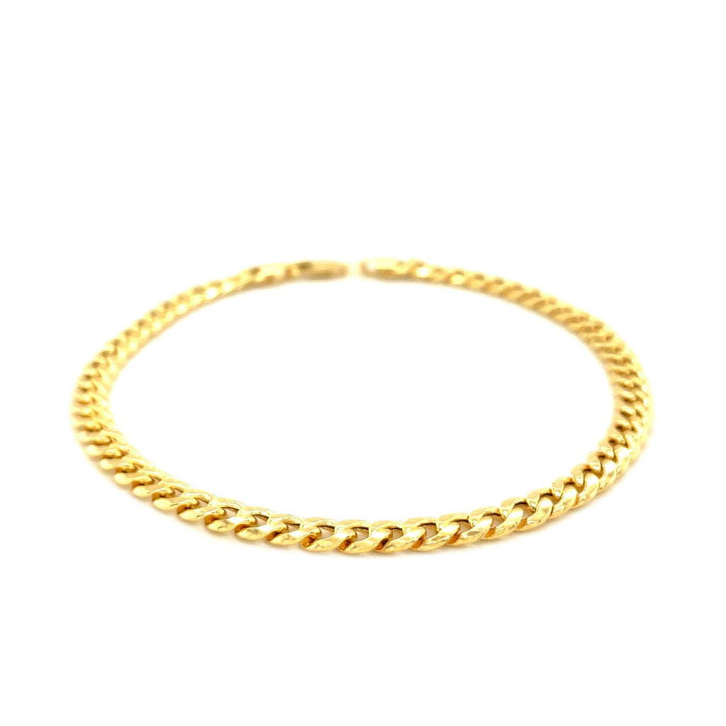 10k Yellow Gold Miami Cuban Link 4.5mm Semi Solid Bracelet