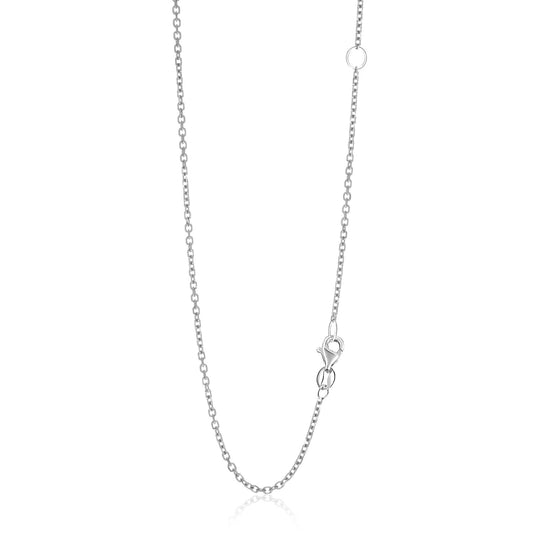 14k White Gold Adjustable Cable Chain