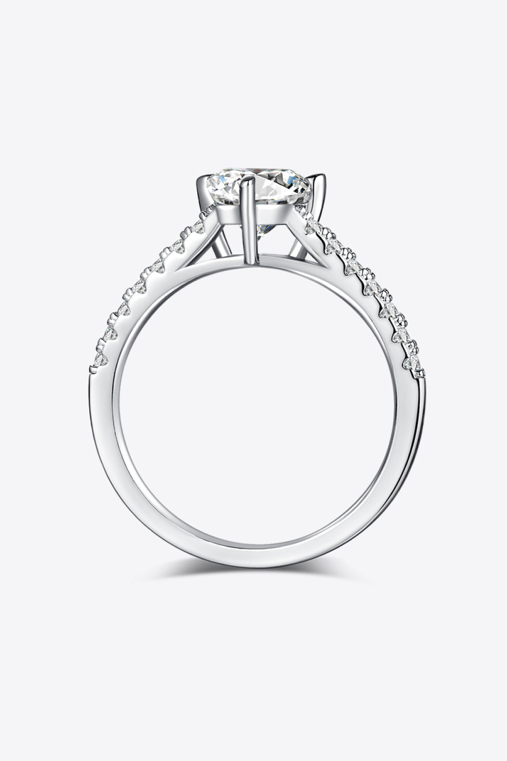 platinum plated 1 carat triangle cut womens moissonite engagement ring