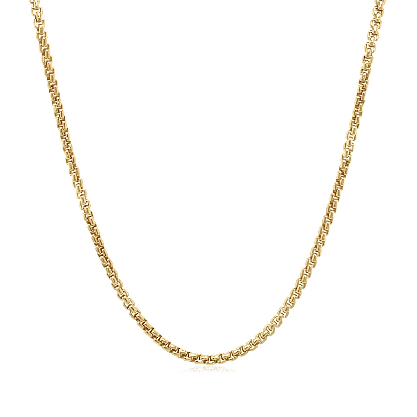 14k Gold Polished box link chain necklace