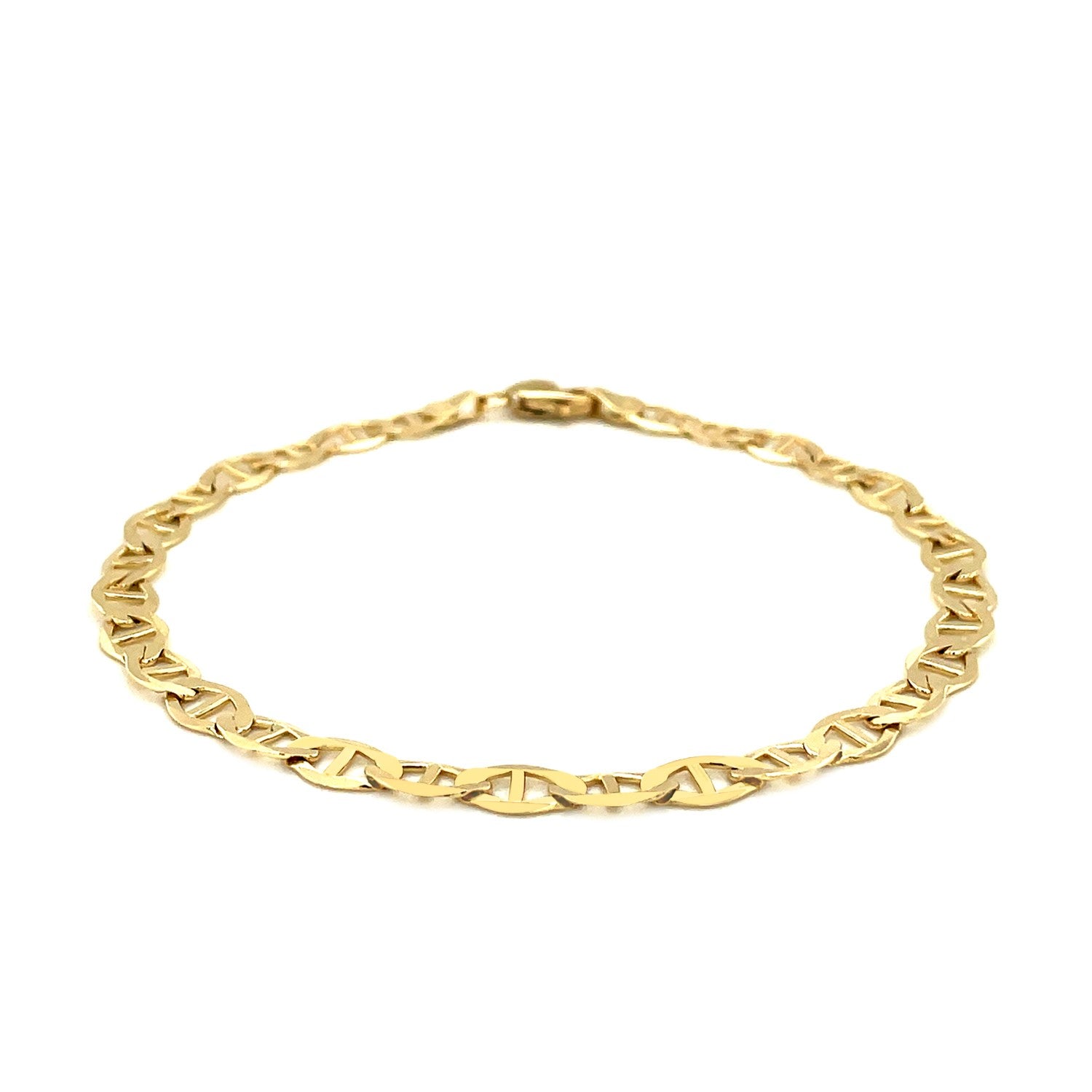 Solid Yellow Gold Mariner Link Bracelet