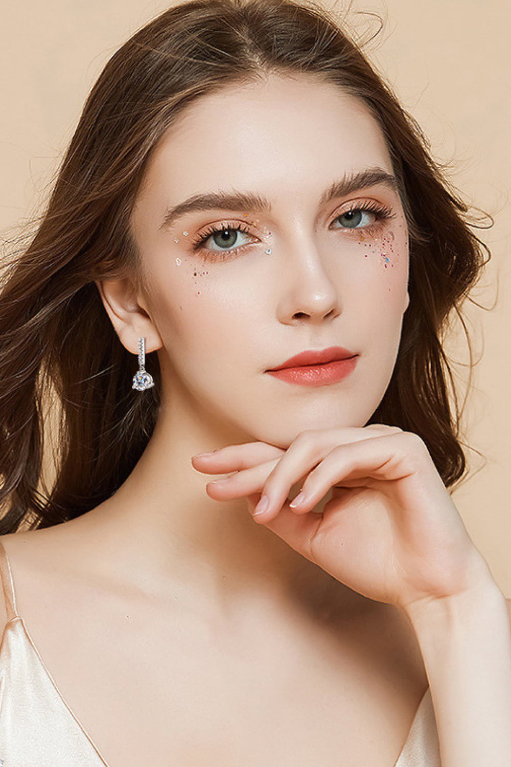 brilliant sterling silver platinum plated 2 carat moissanite women's drop earrings