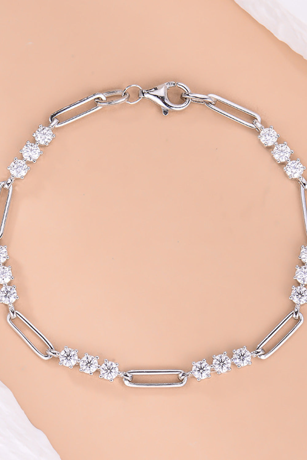 platinum plated 1.8 carat moissanite sterling silver woman's bracelet
