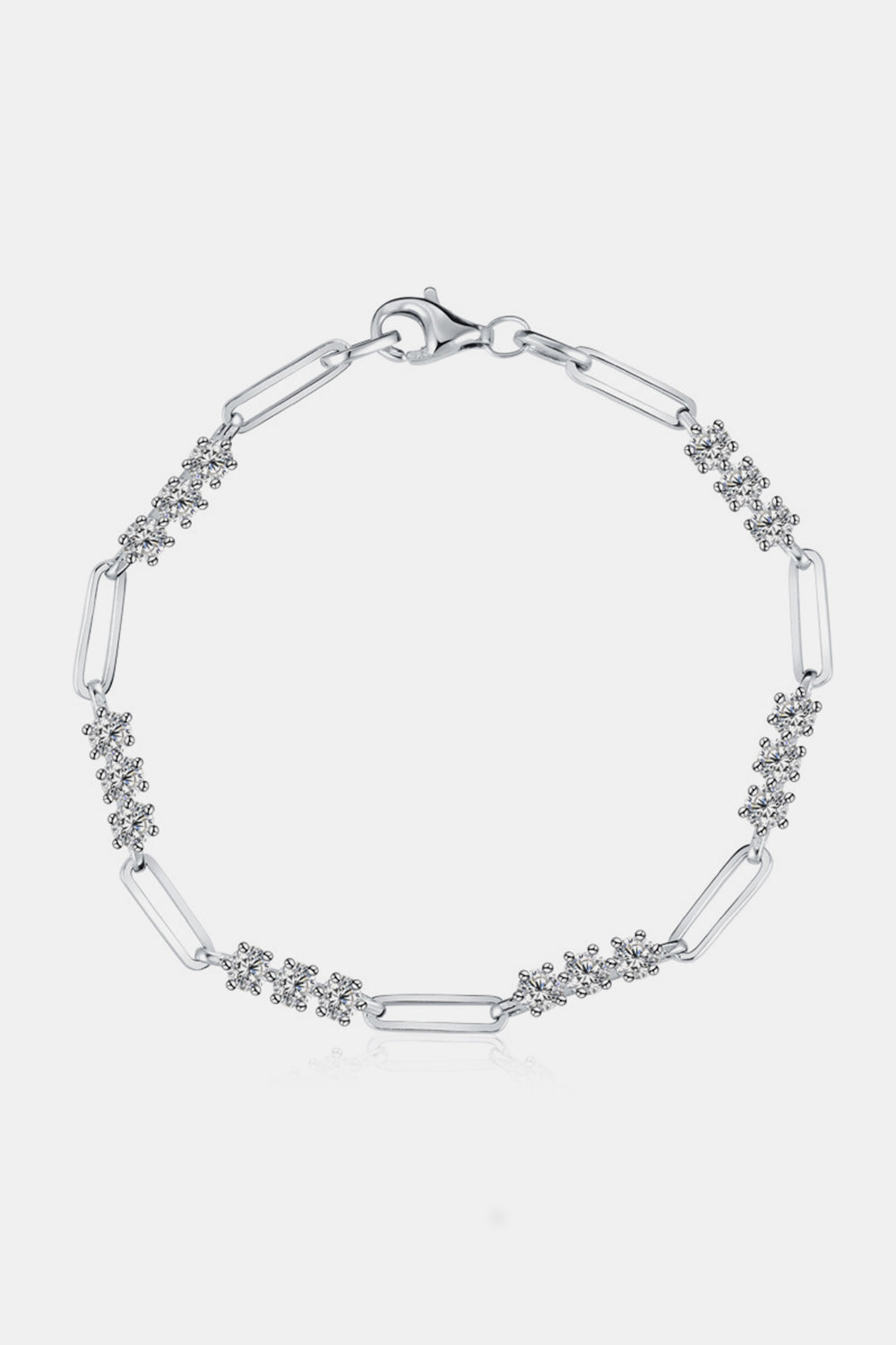 platinum plated 925 sterling silver 1.8 carat moissanite diamond alternative bracelet 
