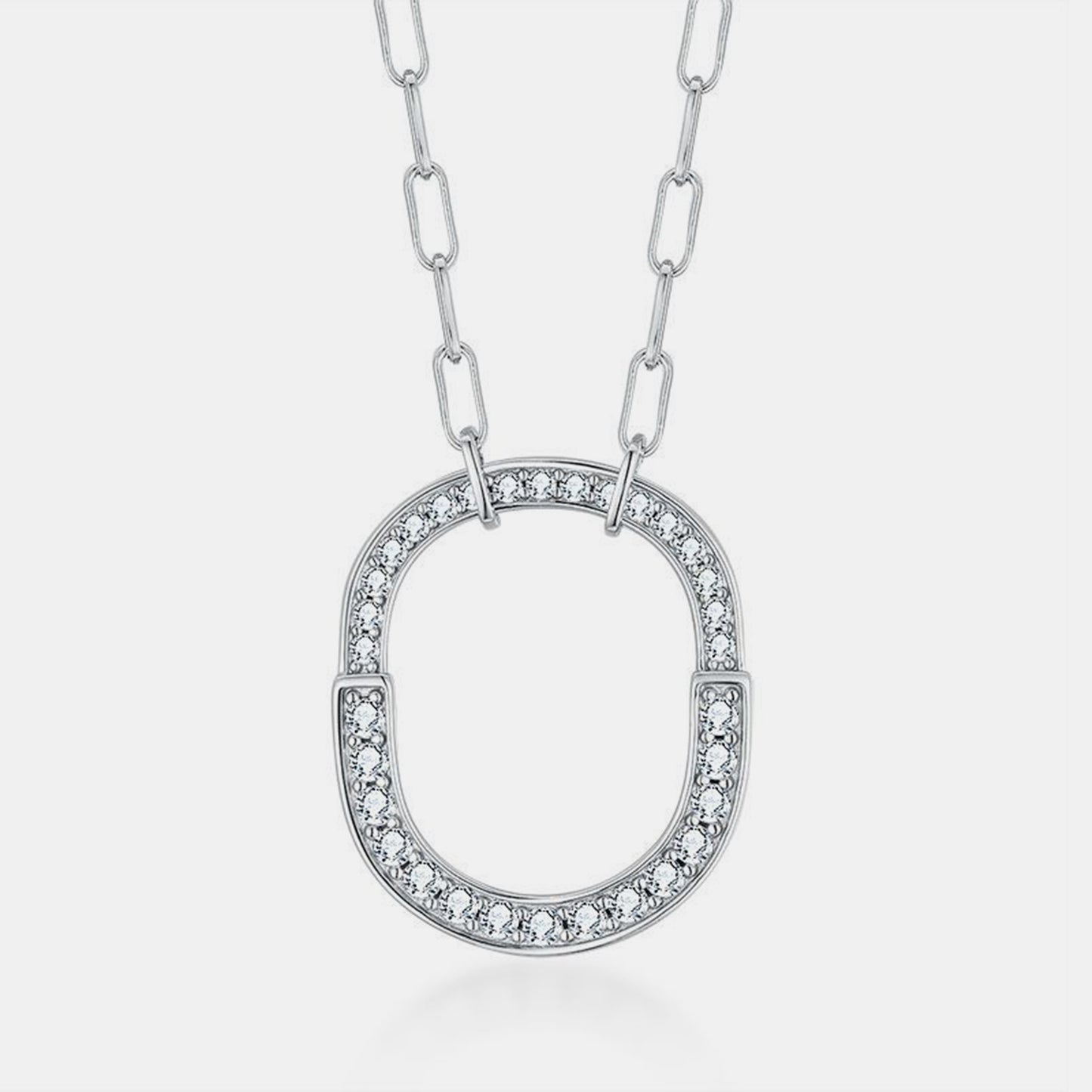 platinum plated moissanite pendant necklace