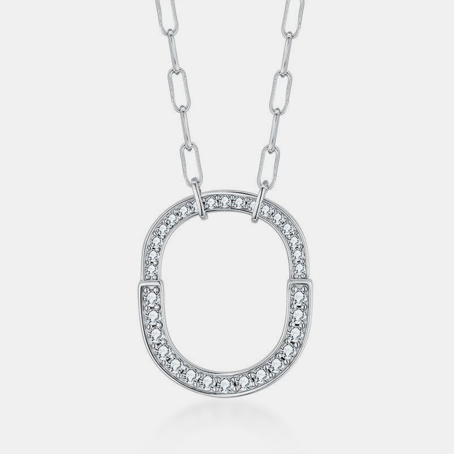 platinum plated moissanite pendant necklace