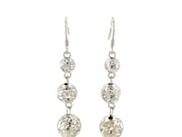 Sterling Silver Layered Textured Ball Dangling Earrings