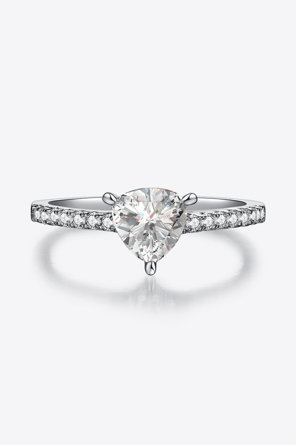 modern one carat trillion cut platinum plated ring